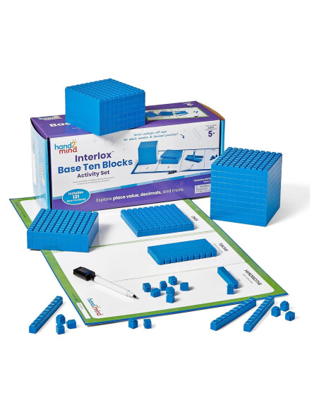 Bloques Base 10 hand2mind - 133 Piezas para Matemáticas Bloques Base 10 hand2mind - 133 Piezas para Matemáticas