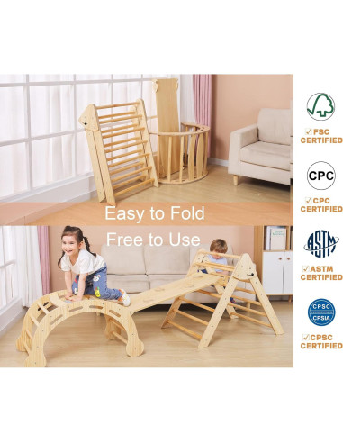 Conjunto de Escalada Pikler 8 en 1 para Niños 1-7 Años