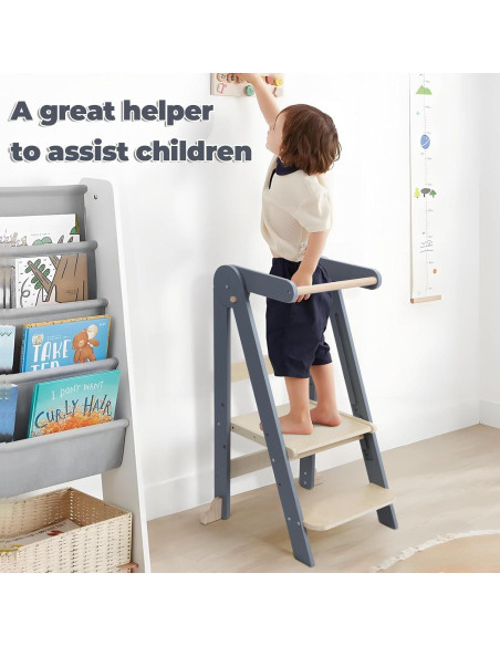 Torre de Aprendizaje Plegable Beige para Niños 12 Meses a 6 Años Torre de Aprendizaje Plegable Beige para Niños 12 Meses a 6 Años