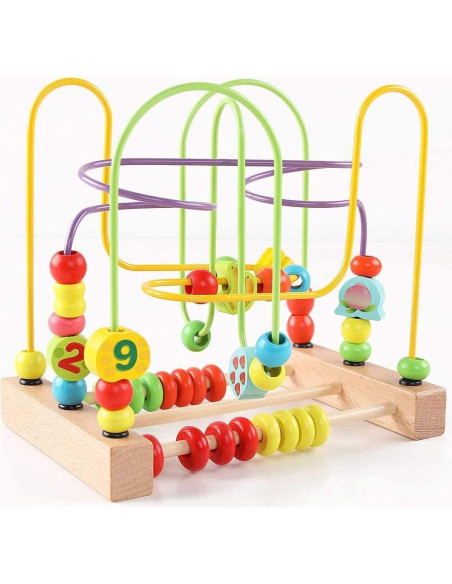 Clasificador de Formas de Madera QZMTOY con Laberinto de Perlas Clasificador de Formas de Madera QZMTOY con Laberinto de Perlas