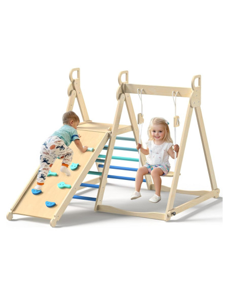 Gimnasio Interior Selva BlueWood 4 en 1 Madera Plegable 2+ Años Gimnasio Interior Selva BlueWood 4 en 1 Madera Plegable 2+ Años