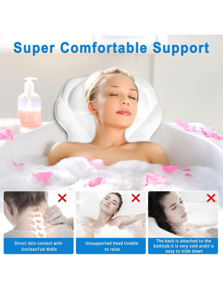 Almohada de Baño Completo Pedobi 122x43cm con Ventosas Almohada de Baño Completo Pedobi 122x43cm con Ventosas