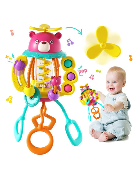 Juguetes Montessori HOLA Sonajero Rojo para Bebés 0-1 Año Juguetes Montessori HOLA Sonajero Rojo para Bebés 0-1 Año