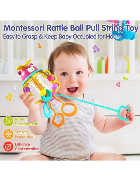 Juguetes Montessori HOLA Sonajero Rojo para Bebés 0-1 Año Juguetes Montessori HOLA Sonajero Rojo para Bebés 0-1 Año