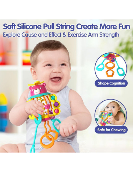 Juguetes Montessori HOLA Sonajero Rojo para Bebés 0-1 Año Juguetes Montessori HOLA Sonajero Rojo para Bebés 0-1 Año