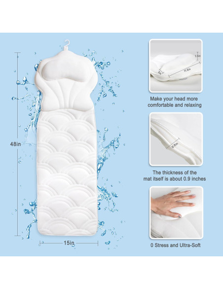 Almohada de Baño Completo Pedobi 122x43cm con Ventosas Almohada de Baño Completo Pedobi 122x43cm con Ventosas