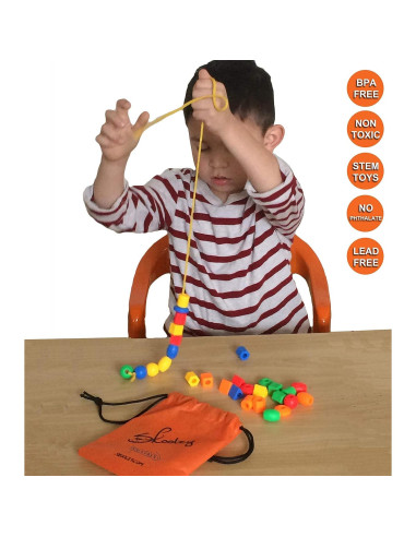 Cuentas de Enhebrar Jumbo Skoolzy - Juguetes Montessori 4 años