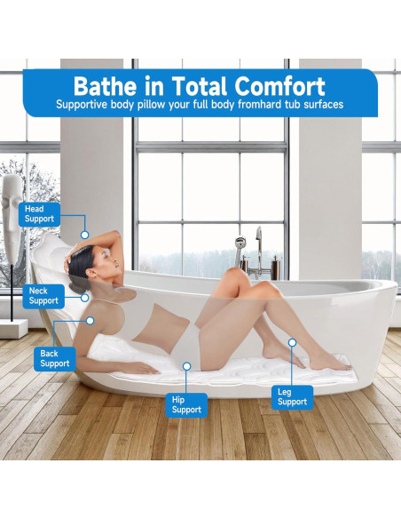 Almohada de Baño Completo Pedobi 122x43cm con Ventosas Almohada de Baño Completo Pedobi 122x43cm con Ventosas