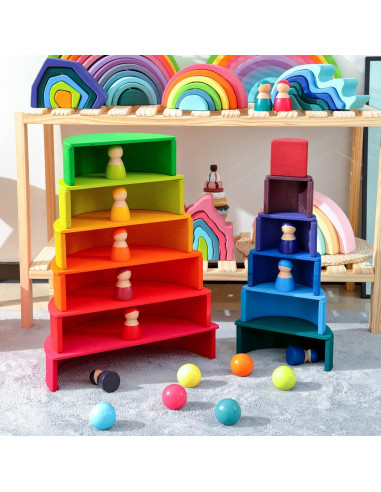 Muñecos de Clavo Arcoíris MerryHeart - 12 PCS Juguetes Educativos