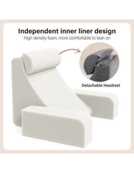 Almohada de Lectura Enitya RP-45 Mediana Gris Soporte Espalda Almohada de Lectura Enitya RP-45 Mediana Gris Soporte Espalda