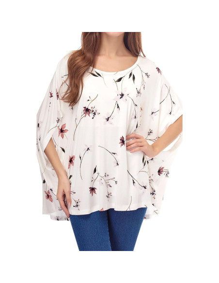 Poncho de Lactancia Floral Smallshow - Talla Única, Suave y Transpirable Poncho de Lactancia Floral Smallshow - Talla Única, Suave y Transpirable