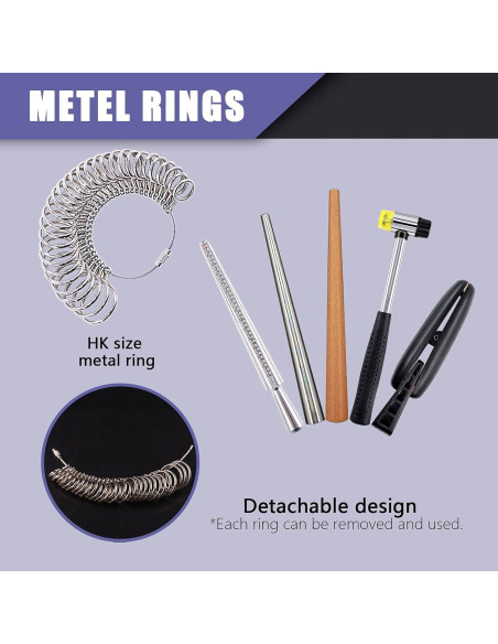 Kit de Herramientas de Medición de Tamaño de Anillo Wokape 12 Piezas Kit de Herramientas de Medición de Tamaño de Anillo Wokape 12 Piezas