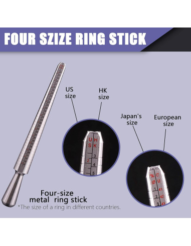 Kit de Herramientas de Medición de Tamaño de Anillo Wokape 12 Piezas