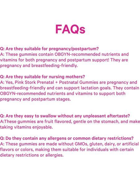 Gummy Vitaminas Prenatales y Postnatales Pink Stork - 60 Unidades Gummy Vitaminas Prenatales y Postnatales Pink Stork - 60 Unidades
