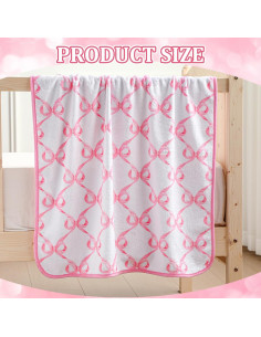 Manta para Bebé Breling con Lazo Rosa 76x102 cm Franela Suave 2