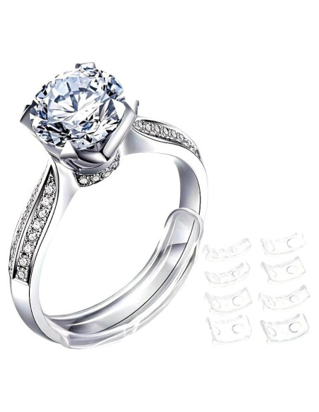 Ajustador de Tamaño de Anillo Invisible Silicona 15 Piezas Ajustador de Tamaño de Anillo Invisible Silicona 15 Piezas