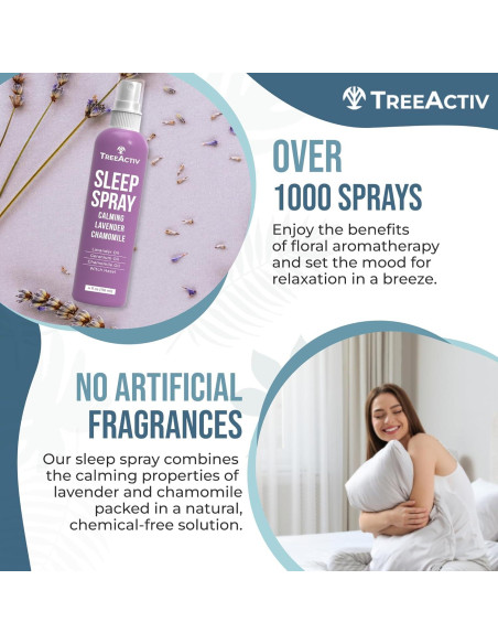 Spray para Dormir TreeActiv 1000 Pulverizaciones Lavanda Manzanilla Spray para Dormir TreeActiv 1000 Pulverizaciones Lavanda Manzanilla