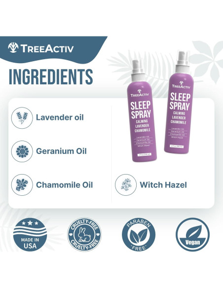 Spray para Dormir TreeActiv 1000 Pulverizaciones Lavanda Manzanilla Spray para Dormir TreeActiv 1000 Pulverizaciones Lavanda Manzanilla
