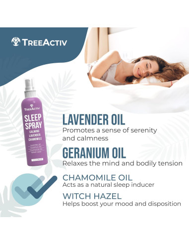 Spray para Dormir TreeActiv 1000 Pulverizaciones Lavanda Manzanilla