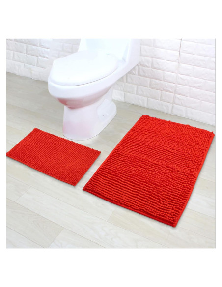 Alfombra de Baño Eanpet Chenille Antideslizante 50x80cm Rojo Alfombra de Baño Eanpet Chenille Antideslizante 50x80cm Rojo