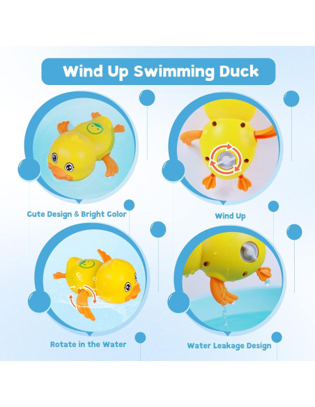 Juguetes de baño Cuterabit tortuga y pato nadadores 3 piezas Juguetes de baño Cuterabit tortuga y pato nadadores 3 piezas