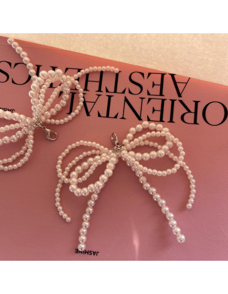 Encantos de Perlas para Zapatos SEP SHIZHI - 2 Pcs Lazos Elegantes Encantos de Perlas para Zapatos SEP SHIZHI - 2 Pcs Lazos Elegantes