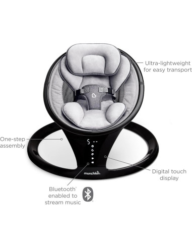 Columpio Eléctrico para Bebés Munchkin con Bluetooth y 5 Movimientos