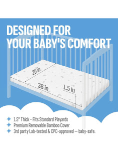 Colchón para Bebés Pack n Play EMBRA LOVE 96.5x66 cm Impermeable 2