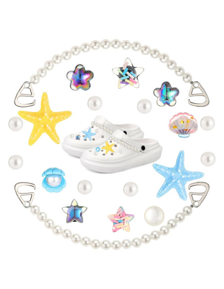 Juego de 20 Encantos de Zapatos Oceánicos para Sandalias Juego de 20 Encantos de Zapatos Oceánicos para Sandalias