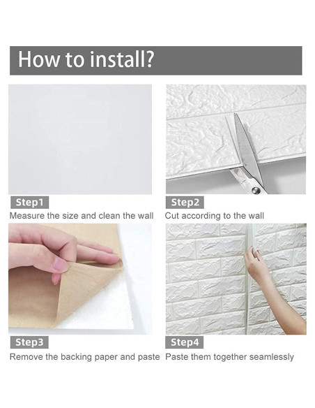 Paneles de Pared 3D Autoadhesivos JOLOV - Ladrillos, 20pcs Paneles de Pared 3D Autoadhesivos JOLOV - Ladrillos, 20pcs