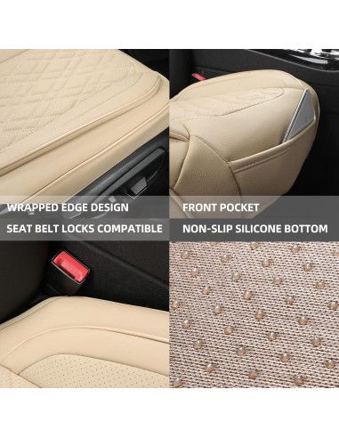 Funda de Asiento de Coche EifBrisa Beige Universal 2 Piezas