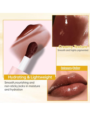 Set de Maquillaje Labial Nude Marrón - Lápiz y Brillo Labial