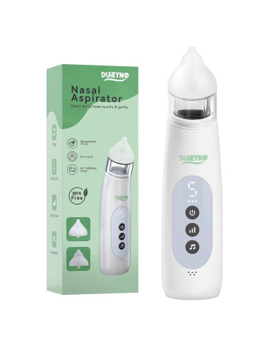 Aspirador Nasal Eléctrico DUIEYNO para Bebés - 5 Niveles, 2 Puntas