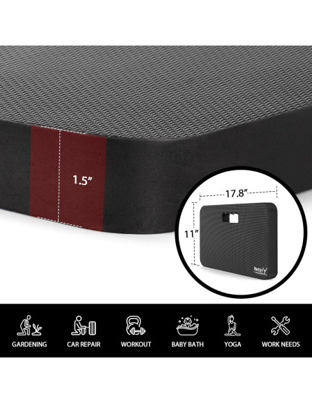 Cojín de Rodillas Extra Grueso NETANY 44.7x27.9cm Negro Cojín de Rodillas Extra Grueso NETANY 44.7x27.9cm Negro