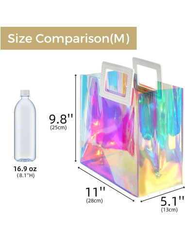 Bolsa de Regalo Holográfica VUOJUR Mediana 28x25x11.3 cm Iridiscente