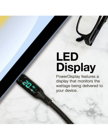 Cable PowerDisplay PD BoxWave USB-C a USB-C 1.83m 100W