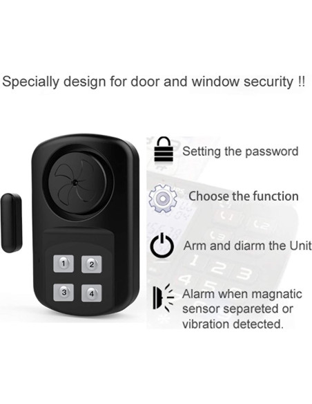 Alarma de Puerta Impermeable HENDUN 140 dB para Exterior Alarma de Puerta Impermeable HENDUN 140 dB para Exterior