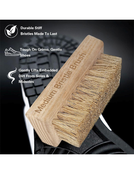 Juego de cepillos de limpieza de zapatos FAVOLOSA - 2 cepillos suaves y medianos Juego de cepillos de limpieza de zapatos FAVOLOSA - 2 cepillos suaves y medianos