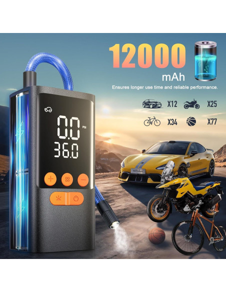 Compresor de Aire Portátil SoPrii BF-S-25 150 PSI 10000 mAh Compresor de Aire Portátil SoPrii BF-S-25 150 PSI 10000 mAh