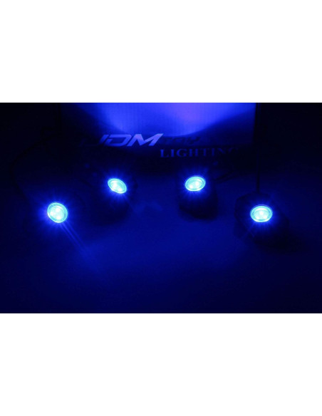 Kit de Luces LED de Roca 9W iJDMTOY 4 Piezas Azul IP68 Kit de Luces LED de Roca 9W iJDMTOY 4 Piezas Azul IP68