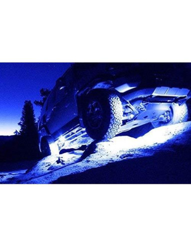 Kit de Luces LED de Roca 9W iJDMTOY 4 Piezas Azul IP68