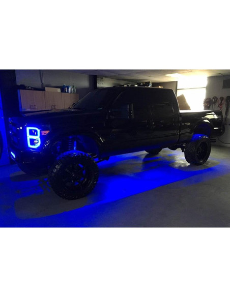 Kit de Luces LED de Roca 9W iJDMTOY 4 Piezas Azul IP68 Kit de Luces LED de Roca 9W iJDMTOY 4 Piezas Azul IP68