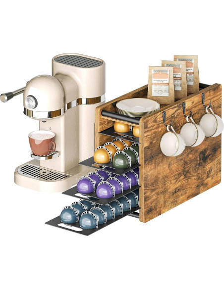 Soporte para Cajón de Cápsulas de Café YATINEY KH06BR 72 Cápsulas Soporte para Cajón de Cápsulas de Café YATINEY KH06BR 72 Cápsulas