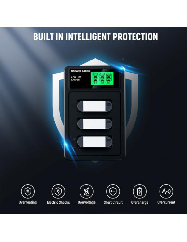 Baterías de Reemplazo NEEWER NP-BX1 con Cargador Triple USB