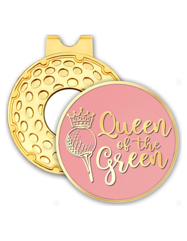 Clip para Sombrero de Golf Rofiowa Rosa Dorado con Marcador
