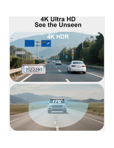 Cámara Dash 4K Estbuc A215 con GPS, WiFi y Pantalla IPS 3.2"