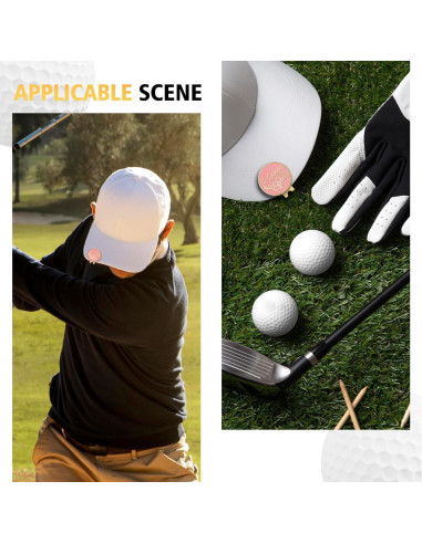 Clip para Sombrero de Golf Rofiowa Rosa Dorado con Marcador