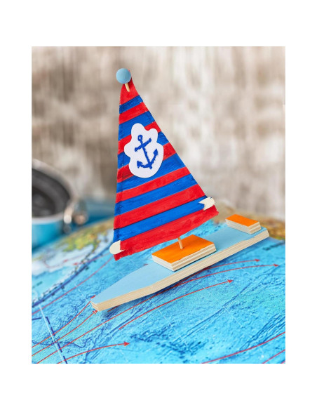 Kits de Barco de Vela de Madera Jenaai - 10 Piezas para Pintar Kits de Barco de Vela de Madera Jenaai - 10 Piezas para Pintar