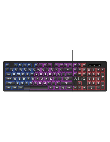 Teclado USB Azio KB512 con Retroiluminación 3 Colores