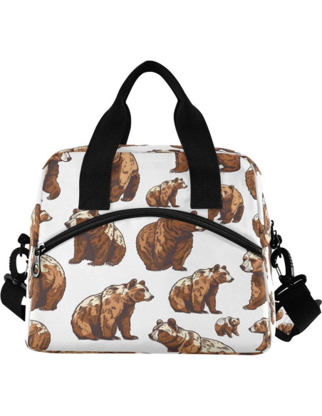 Caja de Almuerzo Aislada ALAZA Osos Grizzly 10L 29x18x24cm Caja de Almuerzo Aislada ALAZA Osos Grizzly 10L 29x18x24cm